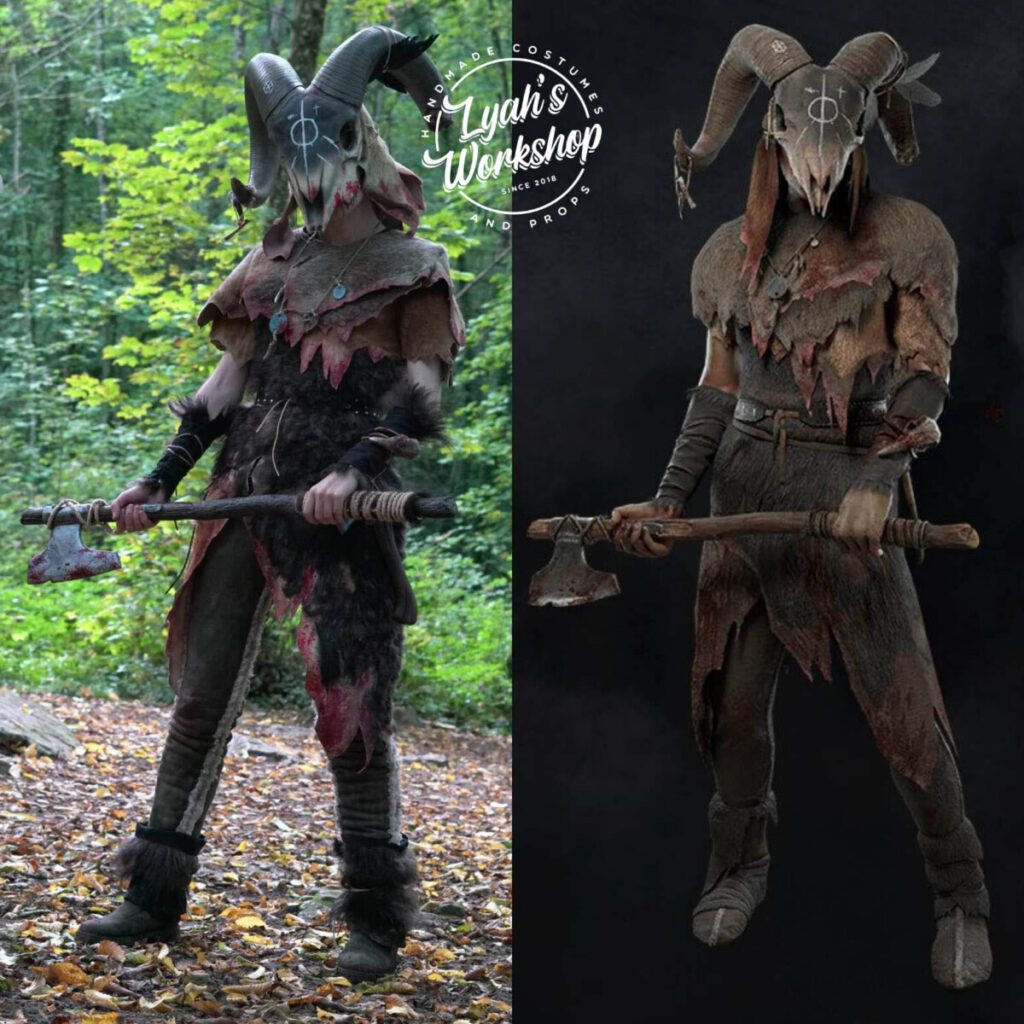 Lyah Cosplay et son costume de la Chasseuse de Dead by Daylight, comparé au personnage original